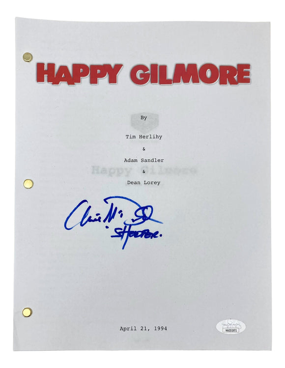 Christopher McDonald Signed Happy Gilmore Movie Script Shooter Insc JSA Holo