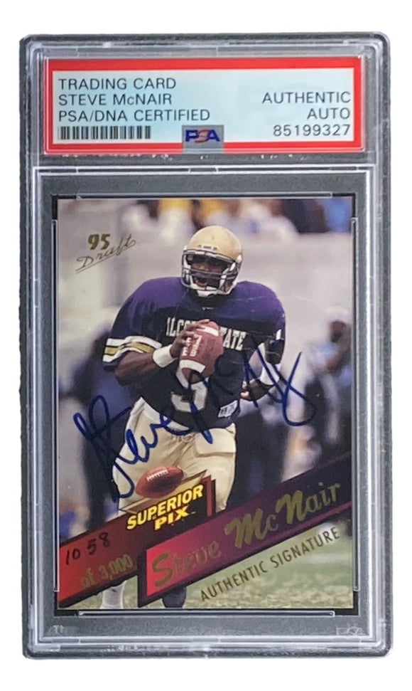 Steve McNair Signed 1995 Superior Pix #3 Tennessee Titans Rookie Card PSA/DNA