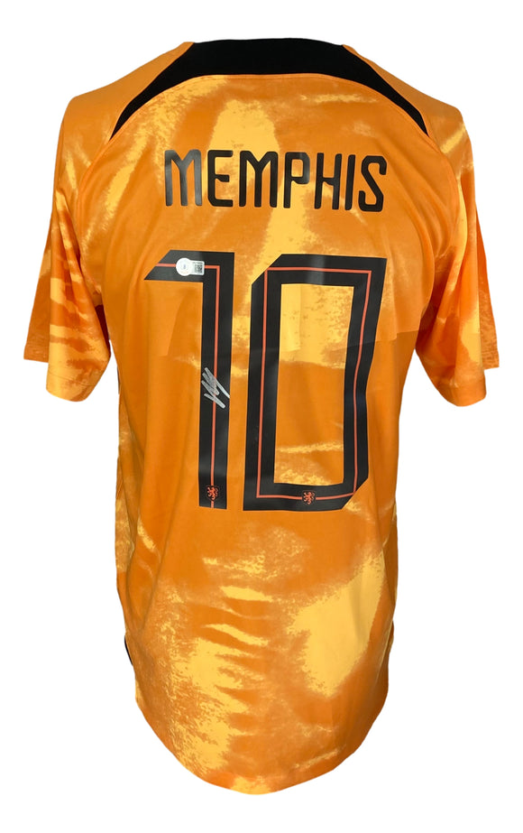 Memphis Depay Signed Netherlands Nike Soccer Jersey BAS Sports Integrity