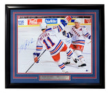 Mark Messier Brian Leetch Signed Framed 16x20 New York Rangers Photo Steiner CX