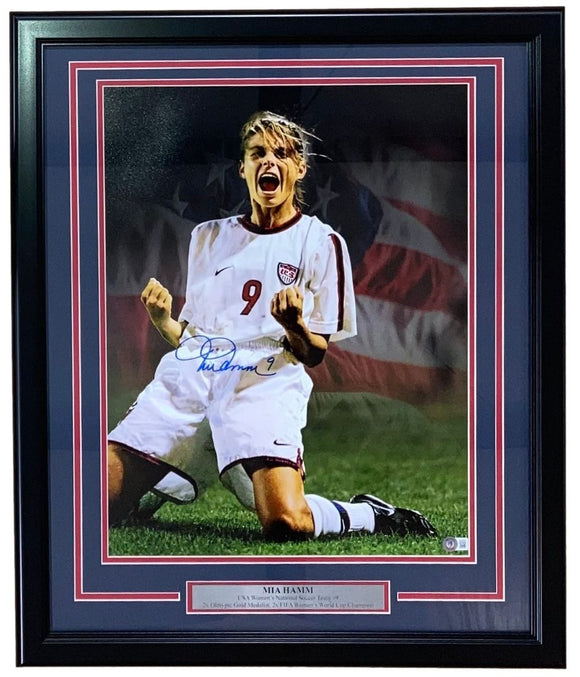 Mia Hamm Signed Framed 16x20 USA Womens Soccer Collage Photo BAS ITP