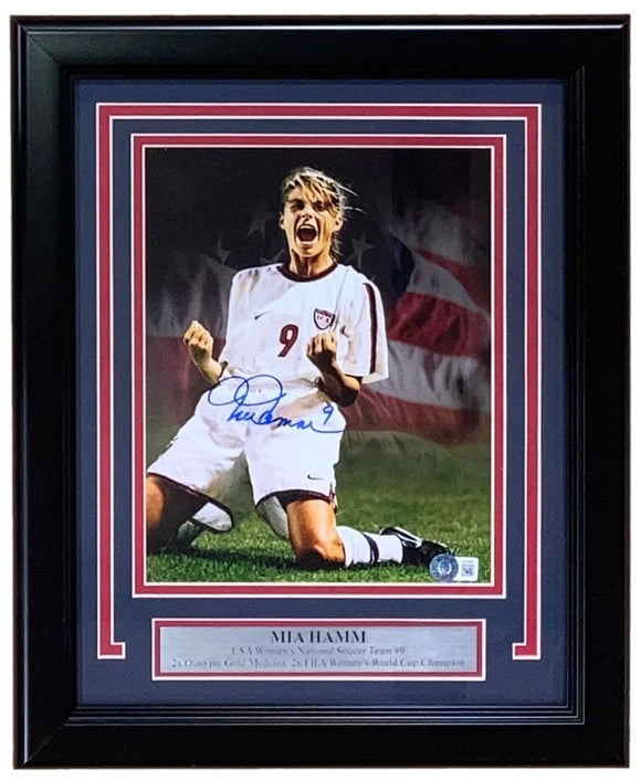 Mia Hamm Signed Framed 8x10 USA Womens Soccer Collage Photo BAS ITP