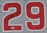 Michael Busch Chicago Signed Gray Baseball Jersey BAS