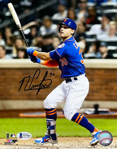 Michael Conforto Signed New York Mets 8x10 Blue Jersey Photo BAS Sports Integrity