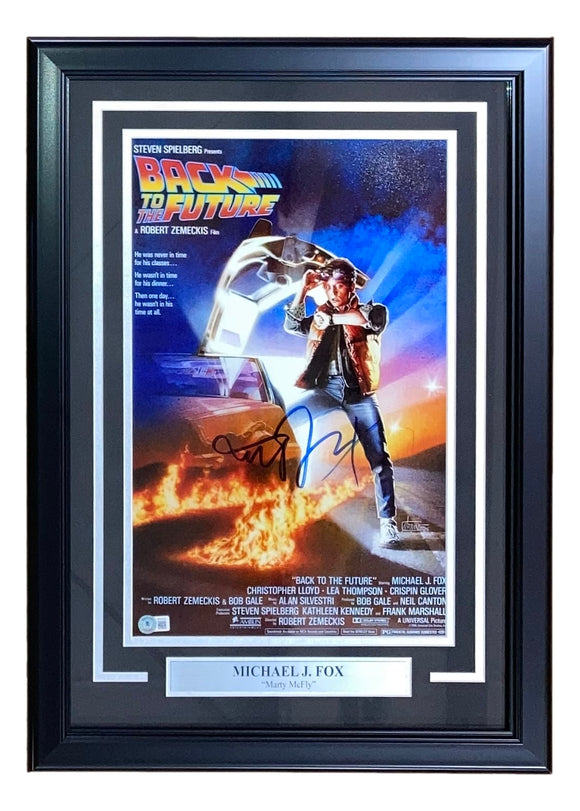 Michael J Fox Signed Framed 11x17 Back To The Future Photo BAS ITP Sports Integrity