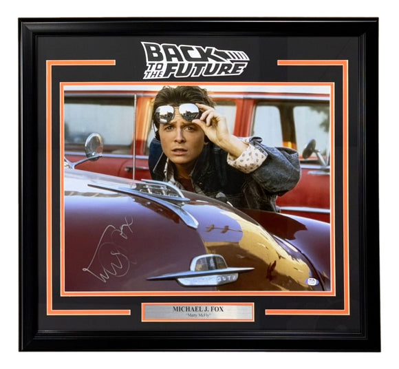 back to the future goggles Michael J Fox Signed Framed 16x20 Back To The Future Glasses Photo PSA/DNA Holo