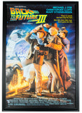 Bring home a collector’s gem: the Sports Integrity Michael J. Fox Signed Framed Back To The Future 3 Movie Poster (32x46), showing three characters in Western attire with train, title, credits, and autograph.