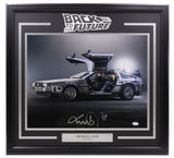 Michael J. Fox Signed Framed 16x20 Back to the Future Delorean Car Photo PSA