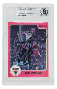 Michael Jordan Signed 1986 Star Co. #10 Chicago Bulls Card BAS