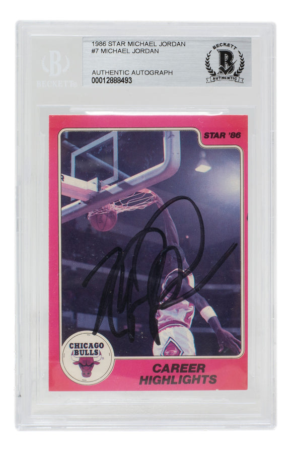 Michael Jordan Signed 1986 Star Co. #7 Chicago Bulls Card BAS