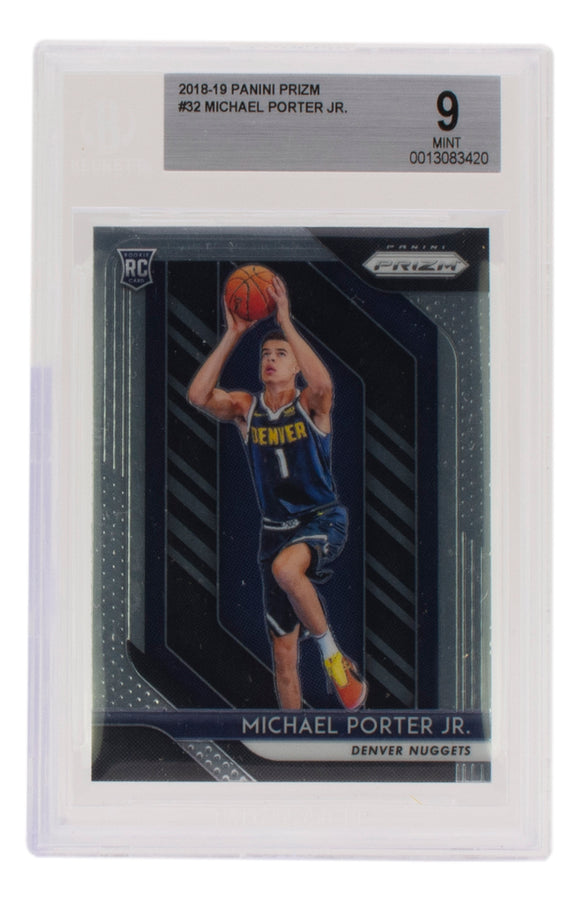 Michael Porter Jr 2018-19 Panini Prizm #32 Nuggets Basketball Card BAS Mint 9