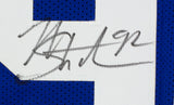 Michael Strahan Signed Blue Pro-Style Custom Football Jersey BAS ITP