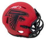 Michael Vick Signed Atlanta Falcons Rave Mini Speed Helmet BAS