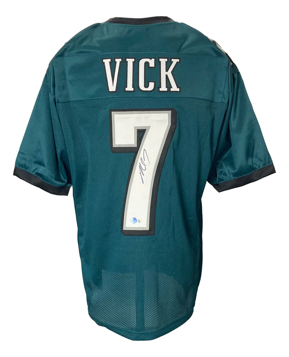 Michael Vick Signed Custom Green Pro-Style Football Jersey BAS ITP Sports Integrity