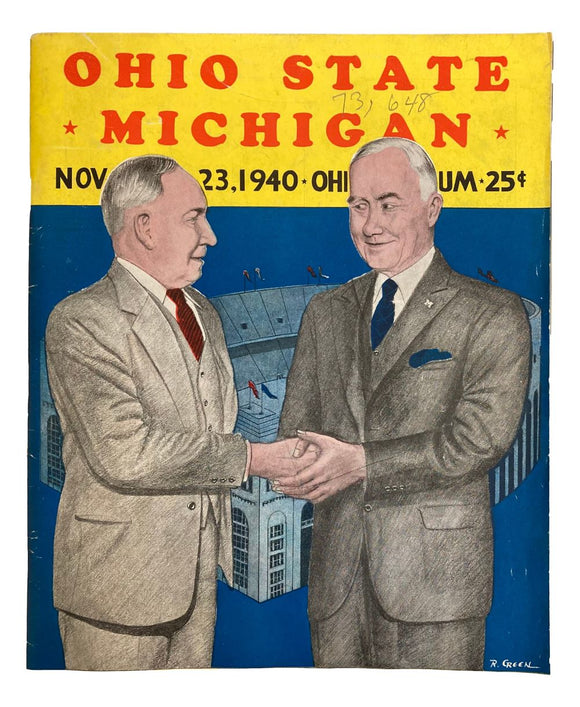 Michigan vs Ohio State November 23 1940 Official Game Program
