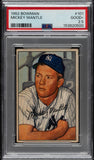 1952 Bowman #101 Mickey Mantle New York Yankees Trading Card PSA Good+ 2.5