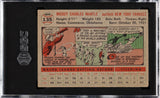 1956 Topps #135 Mickey Mantle New York Yankees Gray Back Trading Card SGC VG3