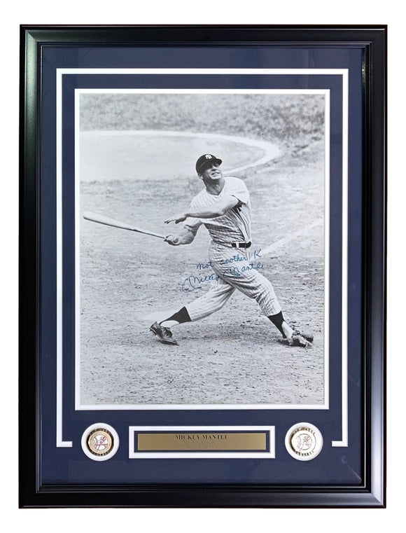 Mickey Mantle Signed Framed 16x20 New York Yankees Photo Not Another K Insc BAS Sports Integrity