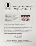 Mike Schmidt Jim Thome Ryne Sandberg Signed Framed 8x10 Phillies Photo BAS Sports Integrity