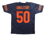 Mike Singletary Chicago Signed Navy Blue Football Jersey HOF 98 Inscribed BAS