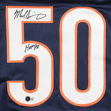 Mike Singletary Chicago Signed Blue Football Jersey HOF 98 BAS