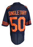 Mike Singletary Chicago Signed Alternate Navy Football Jersey JSA QR Hologram