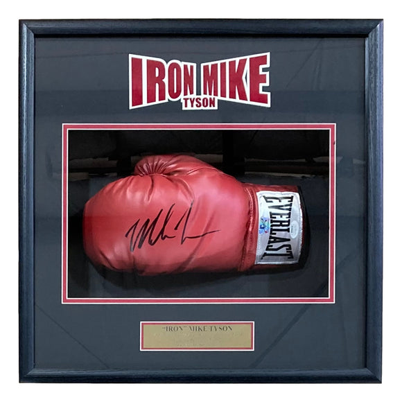 Mike Tyson Signed Red Left Hand Everlast Boxing Glove Shadowbox JSA ITP Sports Integrity