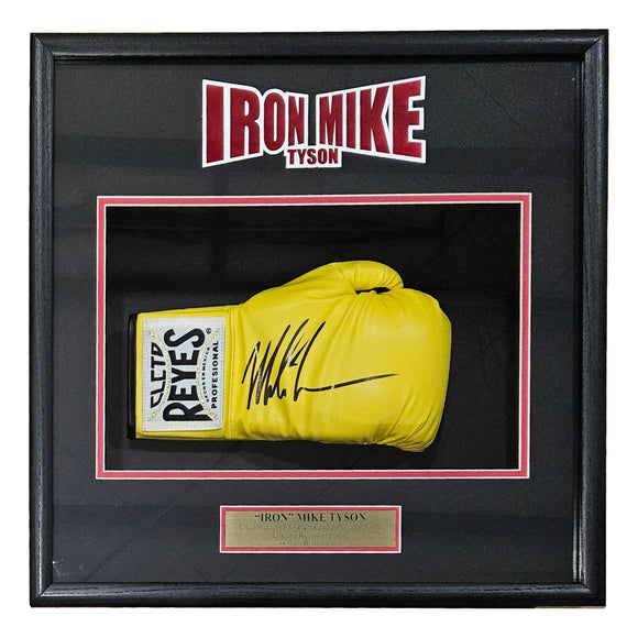 Mike Tyson Signed Yellow Right Hand Cleto Reyes Boxing Glove Shadowbox JSA ITP Sports Integrity