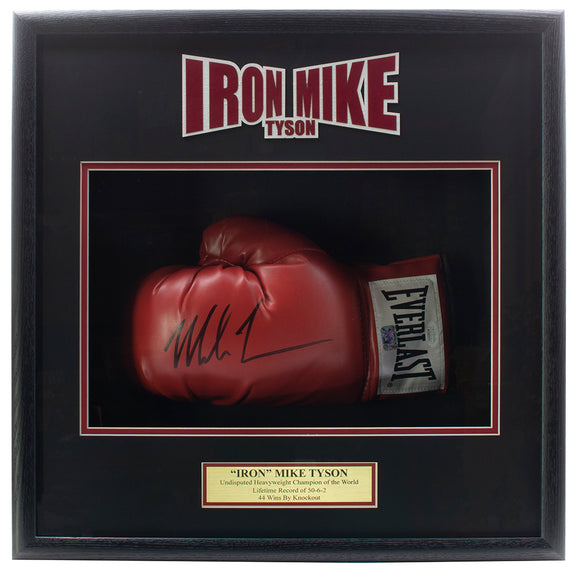Mike Tyson Signed Red Left Hand Everlast Boxing Glove Shadowbox JSA Sports Integrity