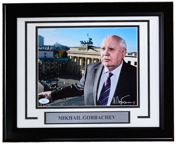 Mikhail Gorbachev Signed Framed 8x10 Photo JSA