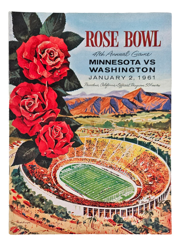 Minnesota vs Washington 1961 Rose Bowl Official Game Program