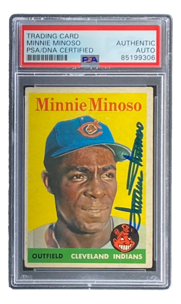 Minnie Minoso Signed 1958 Topps #295 Cleveland Trading Card PSA/DNA