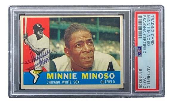 Minnie Minoso Signed 1960 Topps #365 Chicago White Sox Trading Card PSA/DNA