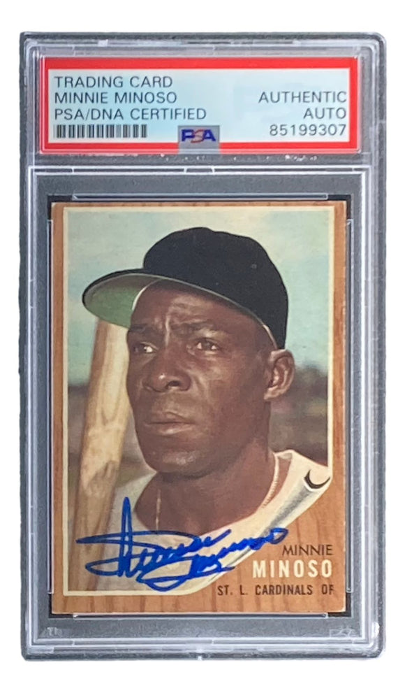 Minnie Minoso Signed 1962 Topps #28 St. Louis Cardinals Trading Card PSA/DNA