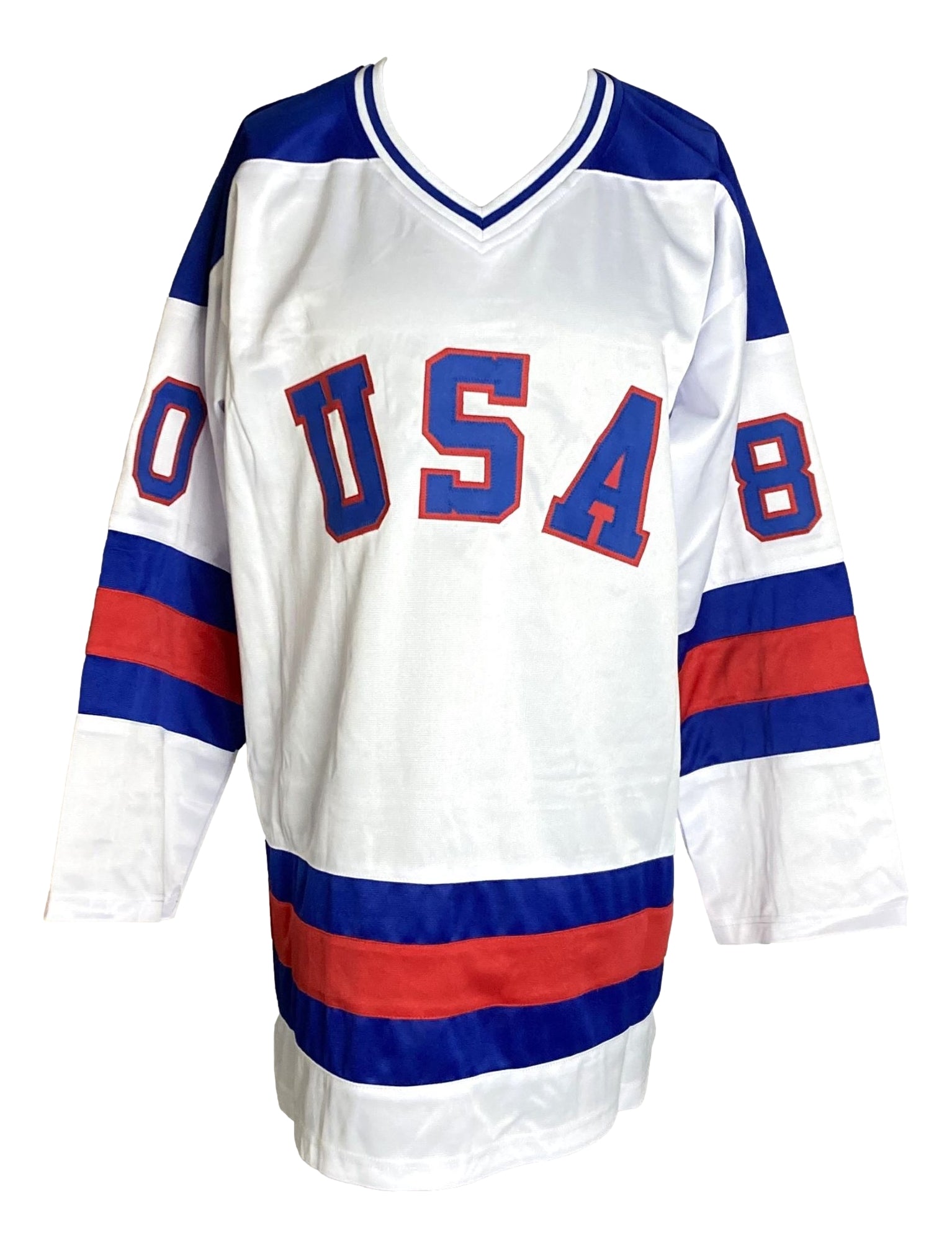  USA Miracle on Ice 1980 Jim Craig White Hockey Jersey