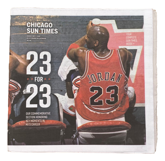 Michael Jordan Chicago Bulls 23 for 23 Chicago Sun Times May 17, 2020 Newspaper