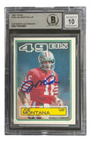 Joe Montana Signed 1983 Topps #169 San Francisco 49ers Trading Card BAS Auto 10