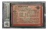 Joe Montana Signed 1983 Topps #169 San Francisco 49ers Trading Card BAS Auto 10