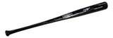 A Sports Integrity Mookie Betts Los Angeles Dodgers signed black Louisville Slugger bat, featuring a white signature and logo, is isolated on a white background.