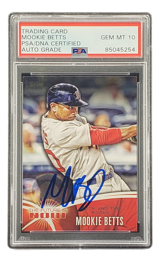Mookie Betts Signed 2014 Topps #FN-MB2 Red Sox Rookie Card PSA/DNA Gem –  Sports Integrity