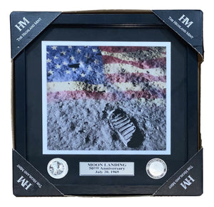 NASA Framed 8x10 Moon Landing 50th Anniversary Photo w/ Highland Mint Coins Sports Integrity