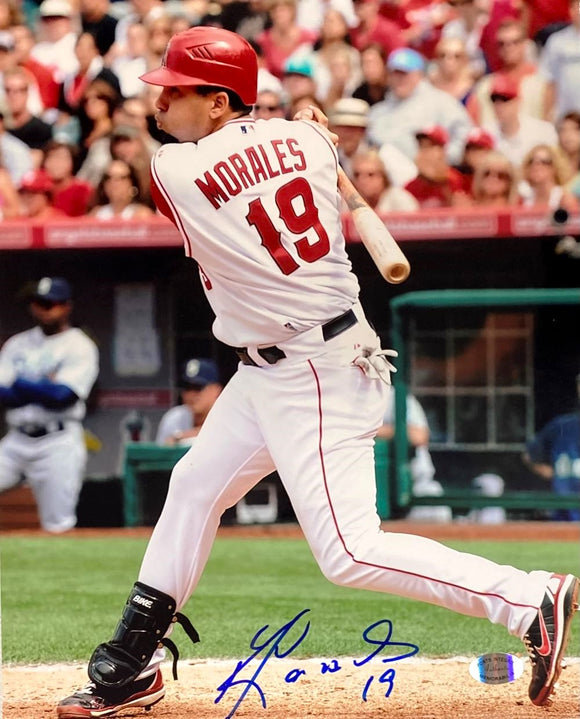 Kendrys Morales Signed 8x10 Los Angeles Angels Swing Photo SI