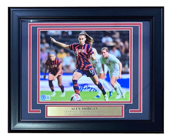 Alex Morgan Signed Framed 8x10 USA Women's Soccer Photo BAS ITP