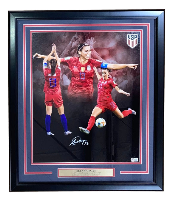 Alex Morgan Signed Framed 16x20 USA Women's Soccer Collage Photo BAS ITP Sports Integrity
