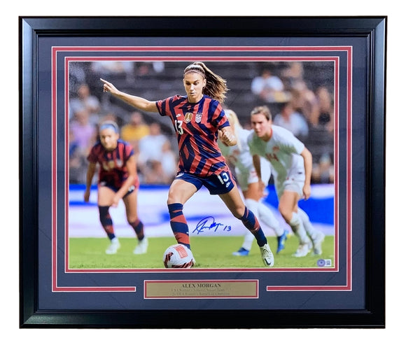 Alex Morgan Signed Framed 16x20 USA Women's Soccer Photo BAS ITP Sports Integrity