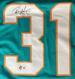 Raheem Mostert Miami Signed Teal Football Jersey BAS ITP Sports Integrity