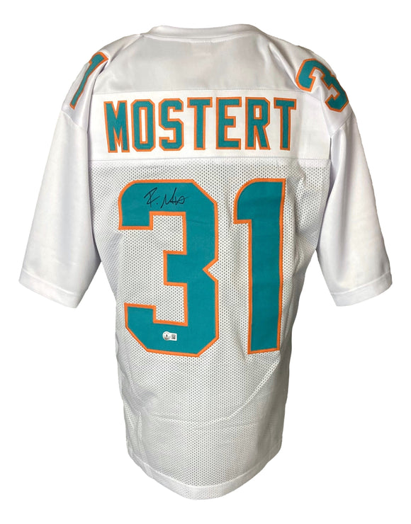 Raheem Mostert Miami Signed White Football Jersey BAS ITP Sports Integrity