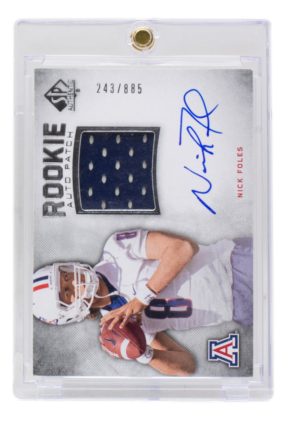Nick Foles Signed 2012 Upper Deck Rookie Patch Card #253 243/885 Slabbed Sports Integrity