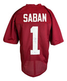 Nick Saban Alabama Signed Crimson Football Jersey PSA/DNA