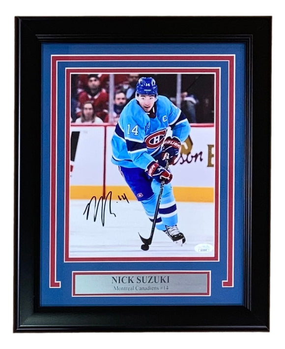 Nick Suzuki Signed Framed 8x10 Montreal Canadiens Photo JSA